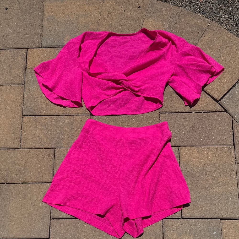 Vibrant Pink Two-Piece Set